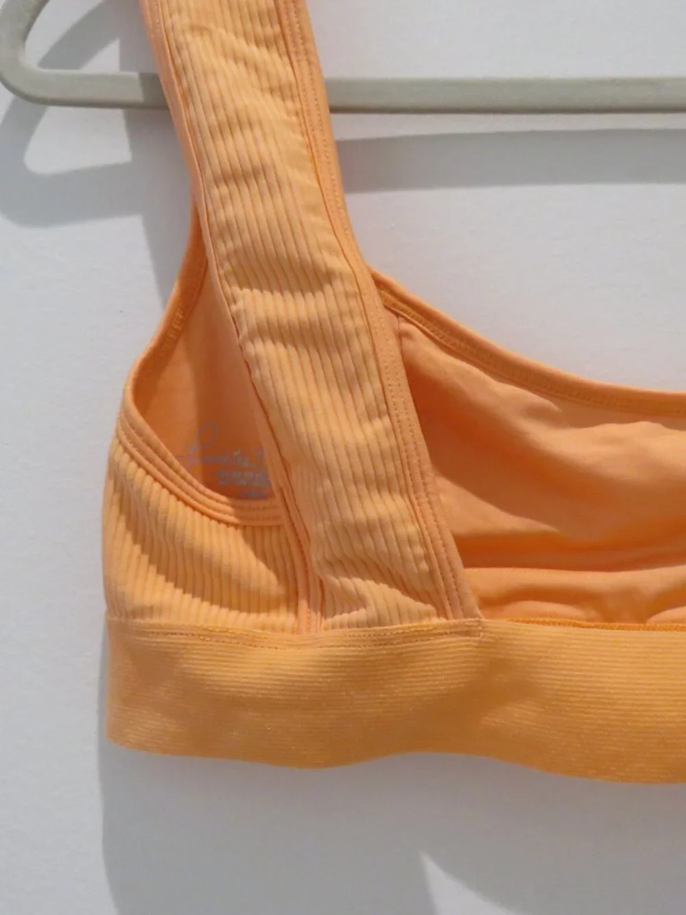 FRANKIES BIKINIS Drew Ribbed Bikini Top Citrus Large Vacation Feminine Stretch